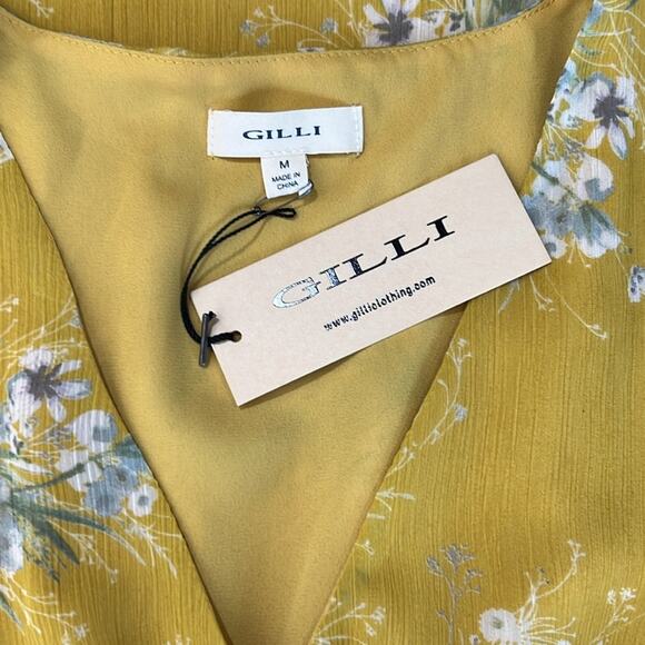 Gilli‎ NWT Floral Ruffle Hem Lined Smocked Waist Flutter Sleeve Dress Sz M - Picture 11 of 11